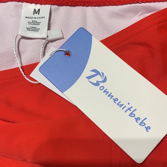 Bonneuitbebe Red Ruched Bikini Bottom Size M NWT - Picture 9 of 9